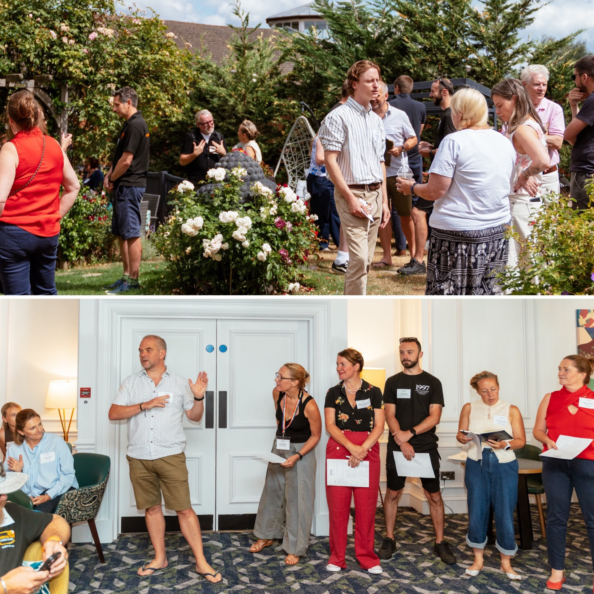 Surrey Events 250 members introducing their businesses at a meeting
